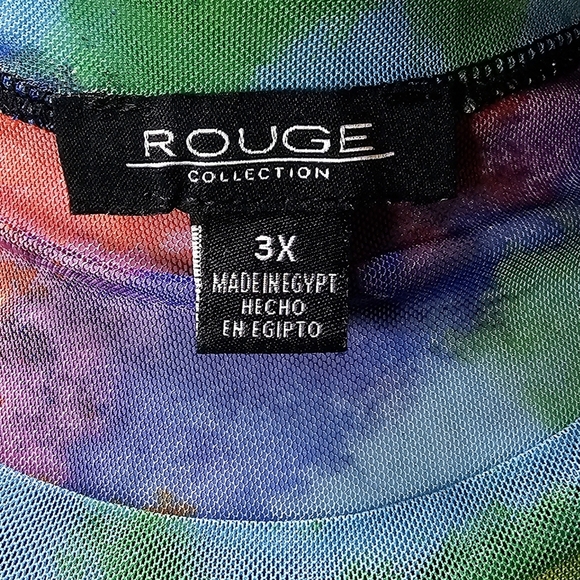 3XL Tie-Dye Mesh Bodysuit Top - Picture 4 of 4